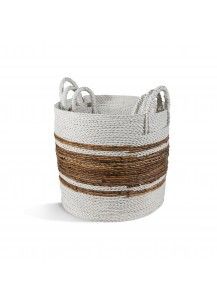 Basket-Rattan-Rope Handles-L