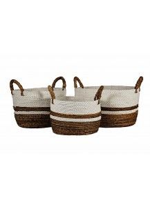 Basket-Banana Leaf-Round-L