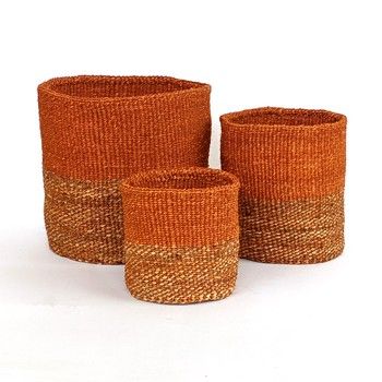 Basket-Sisal/Banana Fiber-Rust M