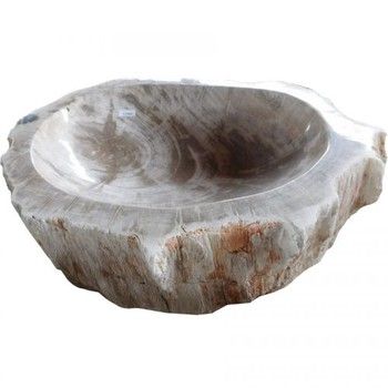 Bowl-Petrified Wood-White