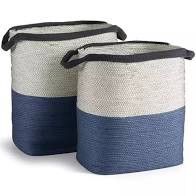 Basket-Blue/White-Oval-L