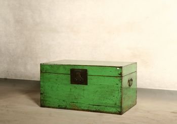 Trunk-Wood-Green-Antique