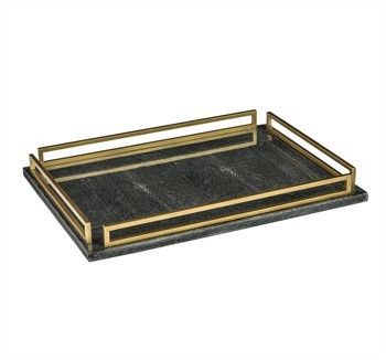 Tray-Metal/Shagreen