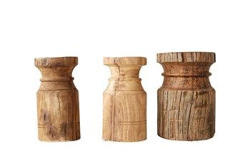 Candle Holder-Wood-Vintage