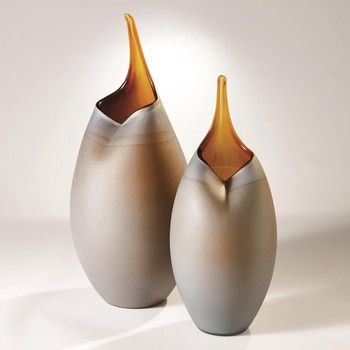 Vase-FrostedGrey/Amber-S