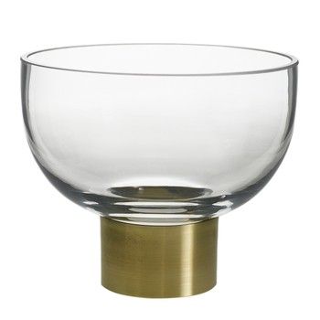 Vase-Glass/Brass-6.5x5.5