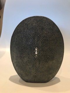 Oval Vase-Antique Black Shagreen-S