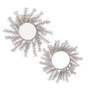 ChrisOrn-Antique Silver Glitter-Wreath-18.5 in