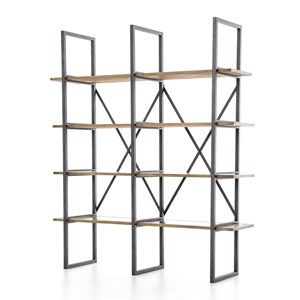 Bookshelf-Metal Wood-Double