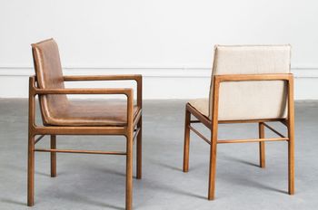 Arm Chair-Wood/Leather-Ada
