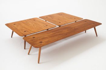 Coffee Table-Wood-Almond Bottom 80x80