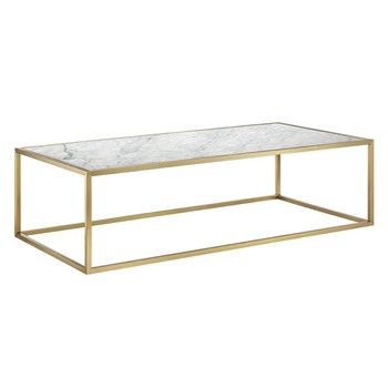 Coffee Table-White Marble/Gold