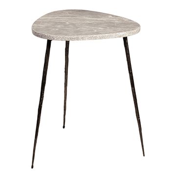 Side Table-Grey Marble-Olivo