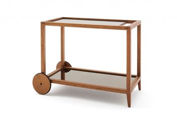 Bar Cart-Wood/Mirror