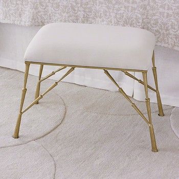 Bench-White Muslin-Brass
