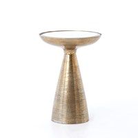 Side Table-Aluminum/Ash Glass