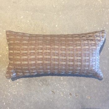 Pillow-Leather-Taupe Hand Made