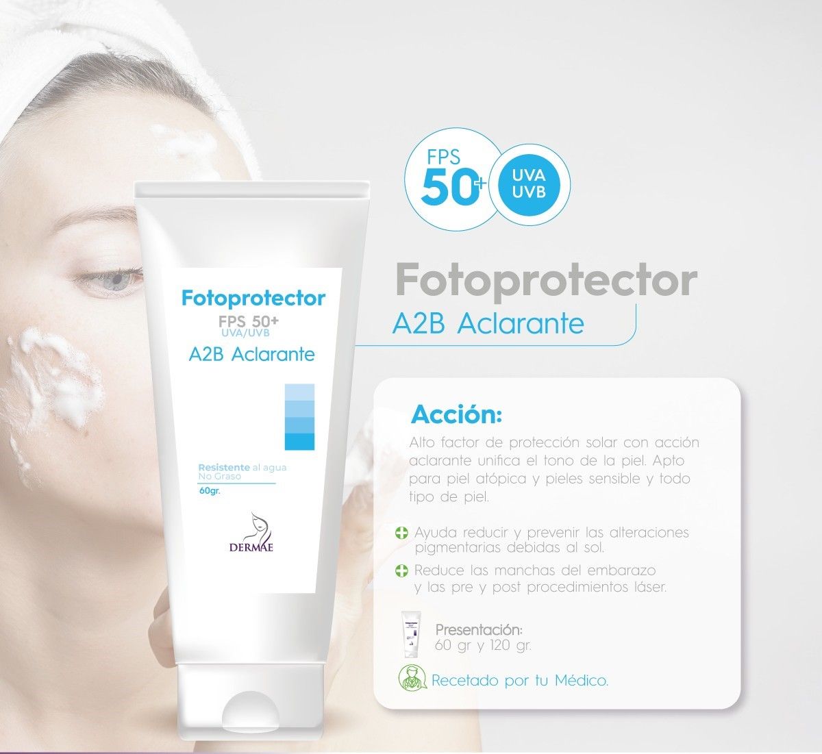 FOTOPROTECTOR SPF50 A2B ACLARANTE