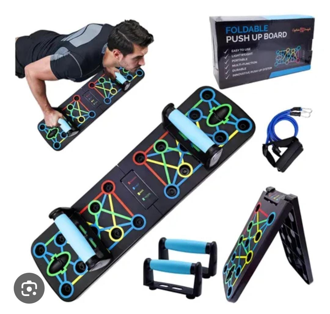 Tablero Push Up Board Completo Planchas Flexiones Abdominal Negro