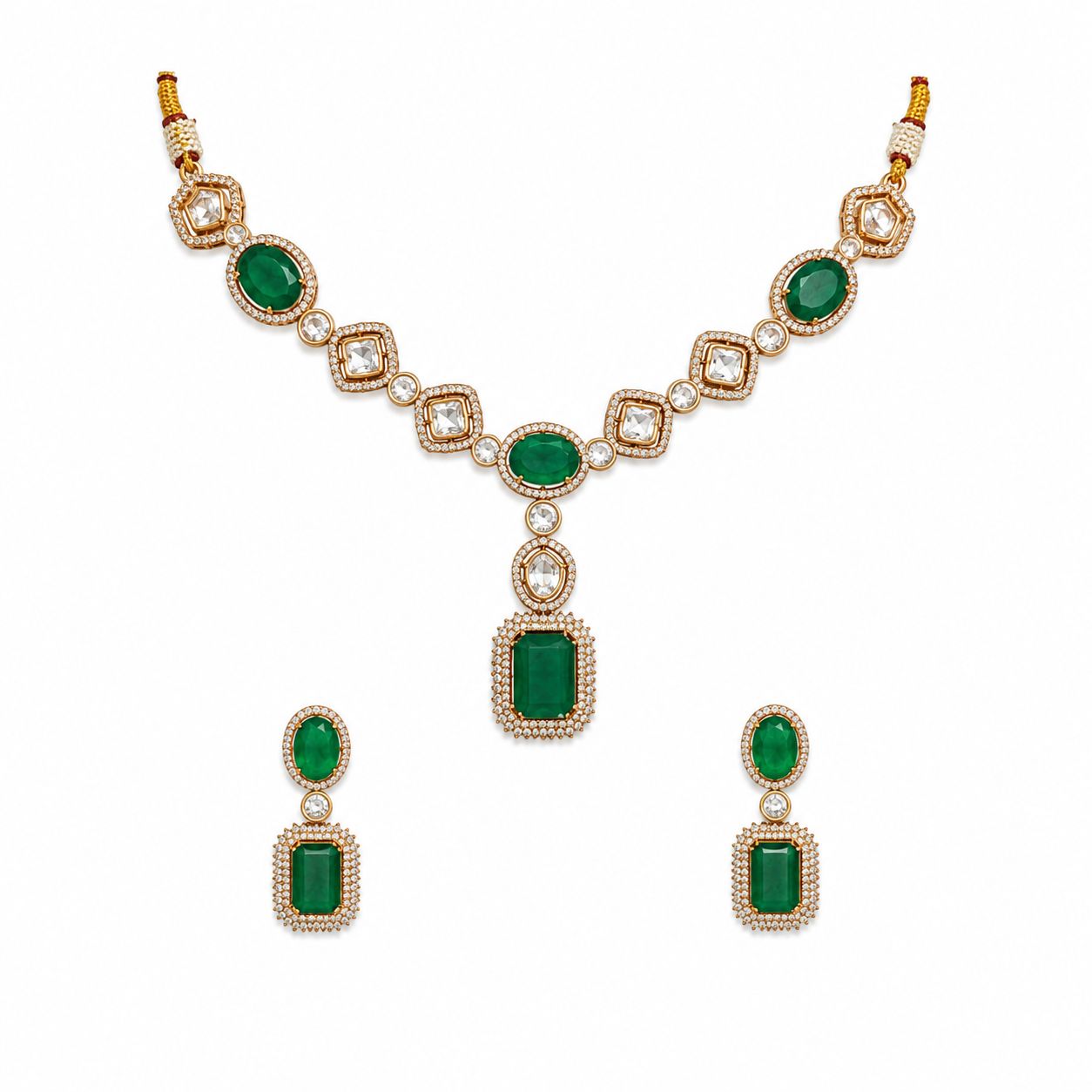 Emerald Statement Necklace Set