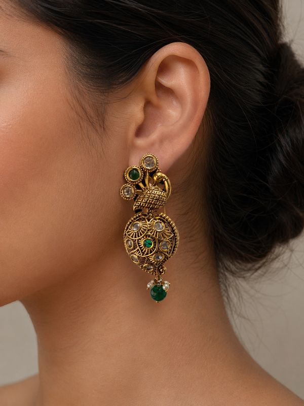 Mayura Verde Peacock Earrings