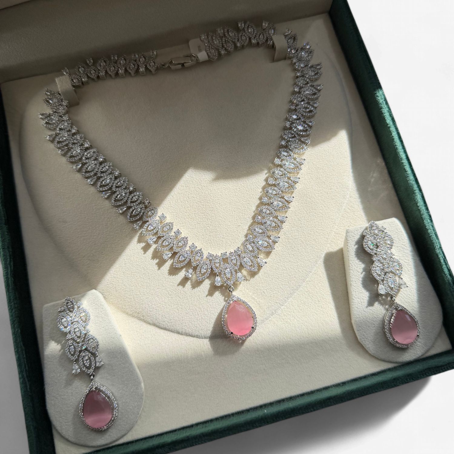 Celeste Blush Drop Necklace Set