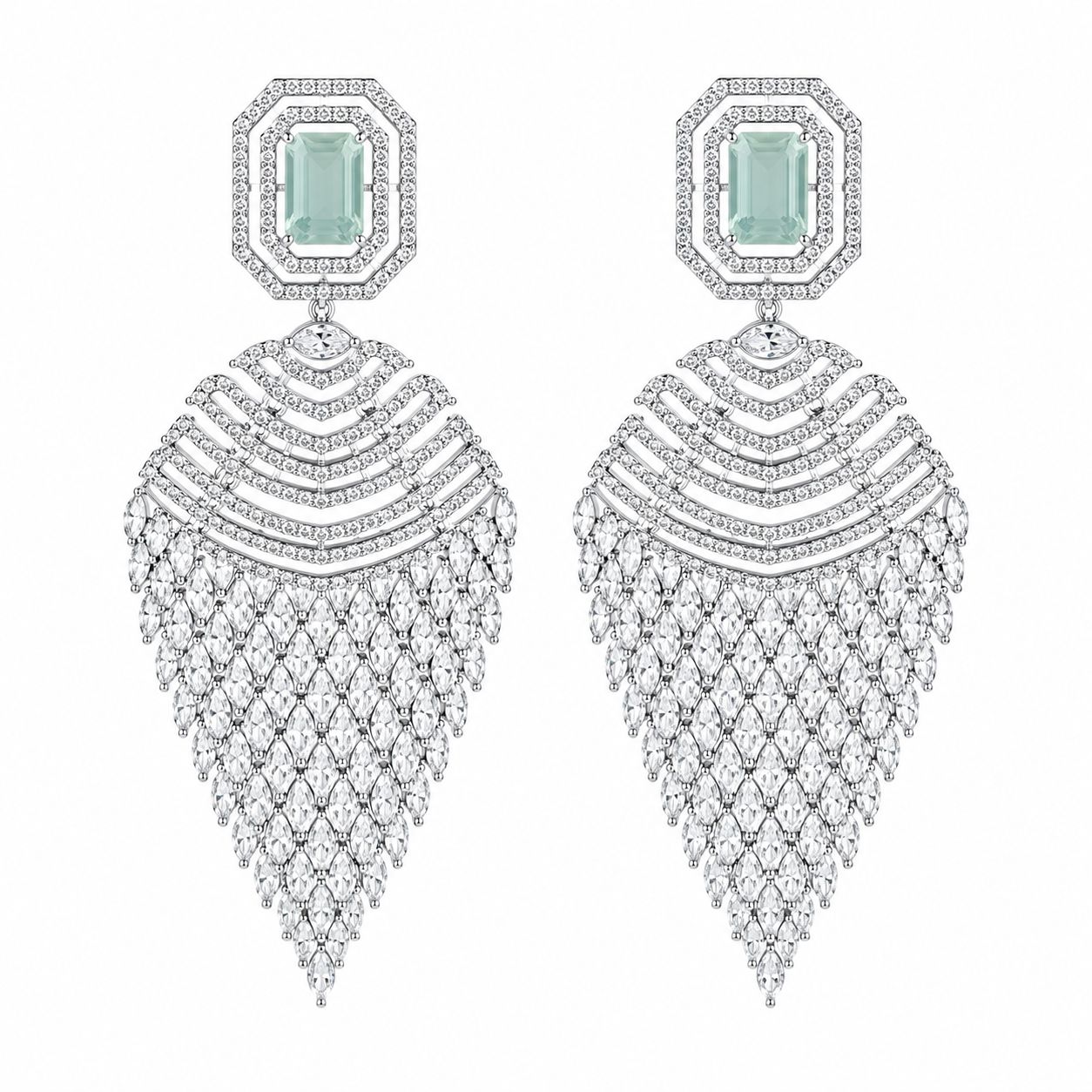 Celestine Earrings, Colour: Green