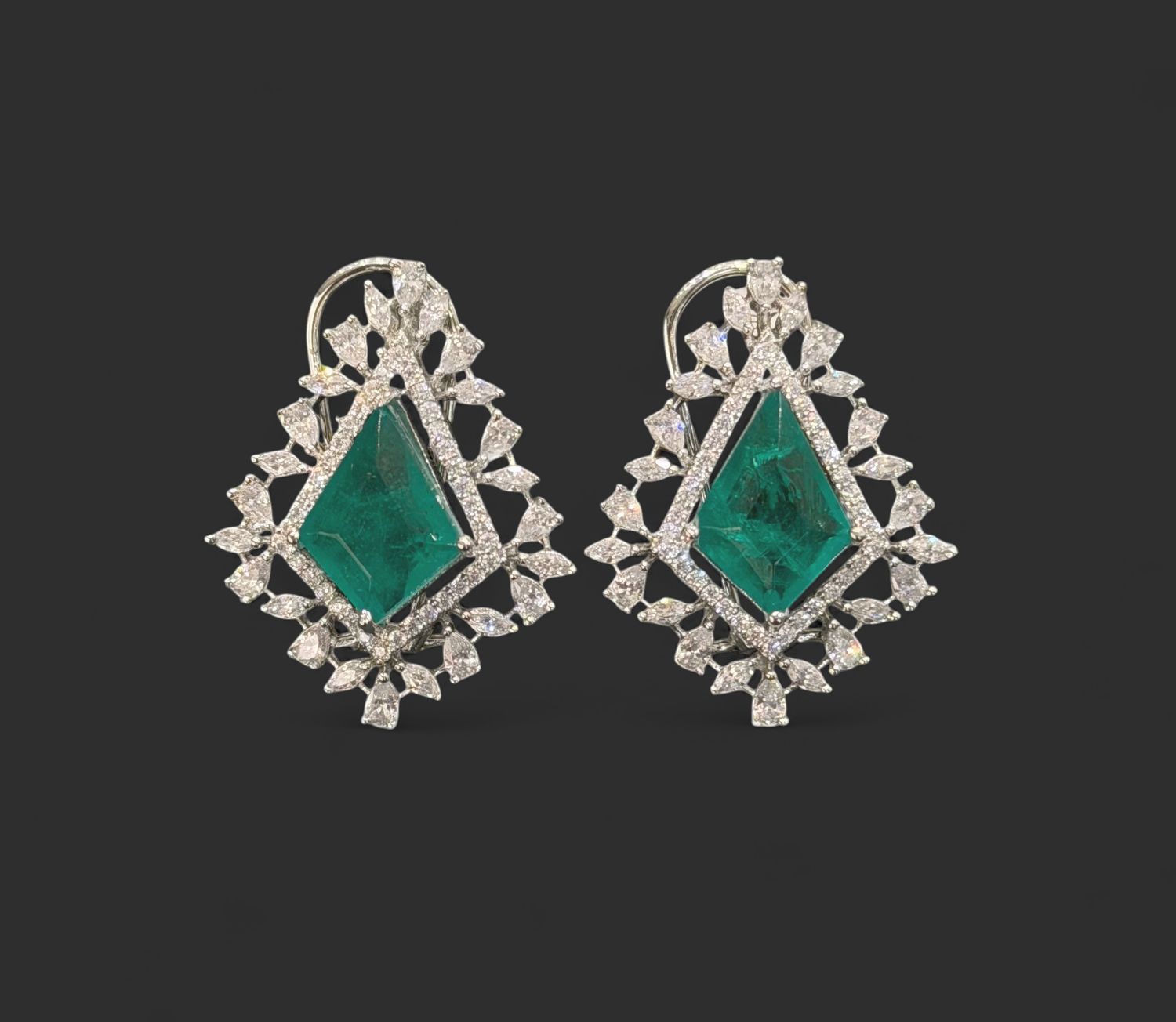 Elira Emerald Crystal Statement Earrings