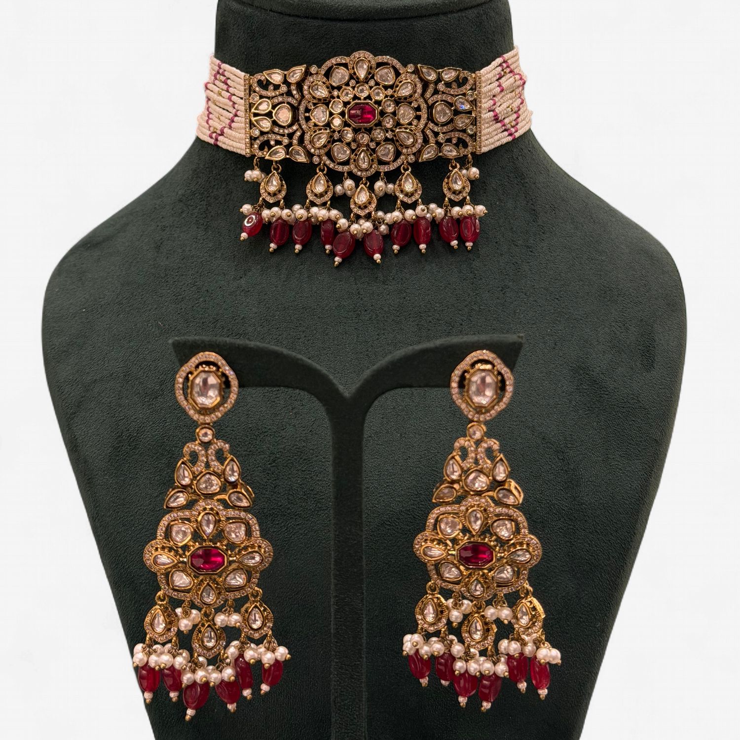 Meher Ruby Choker Set