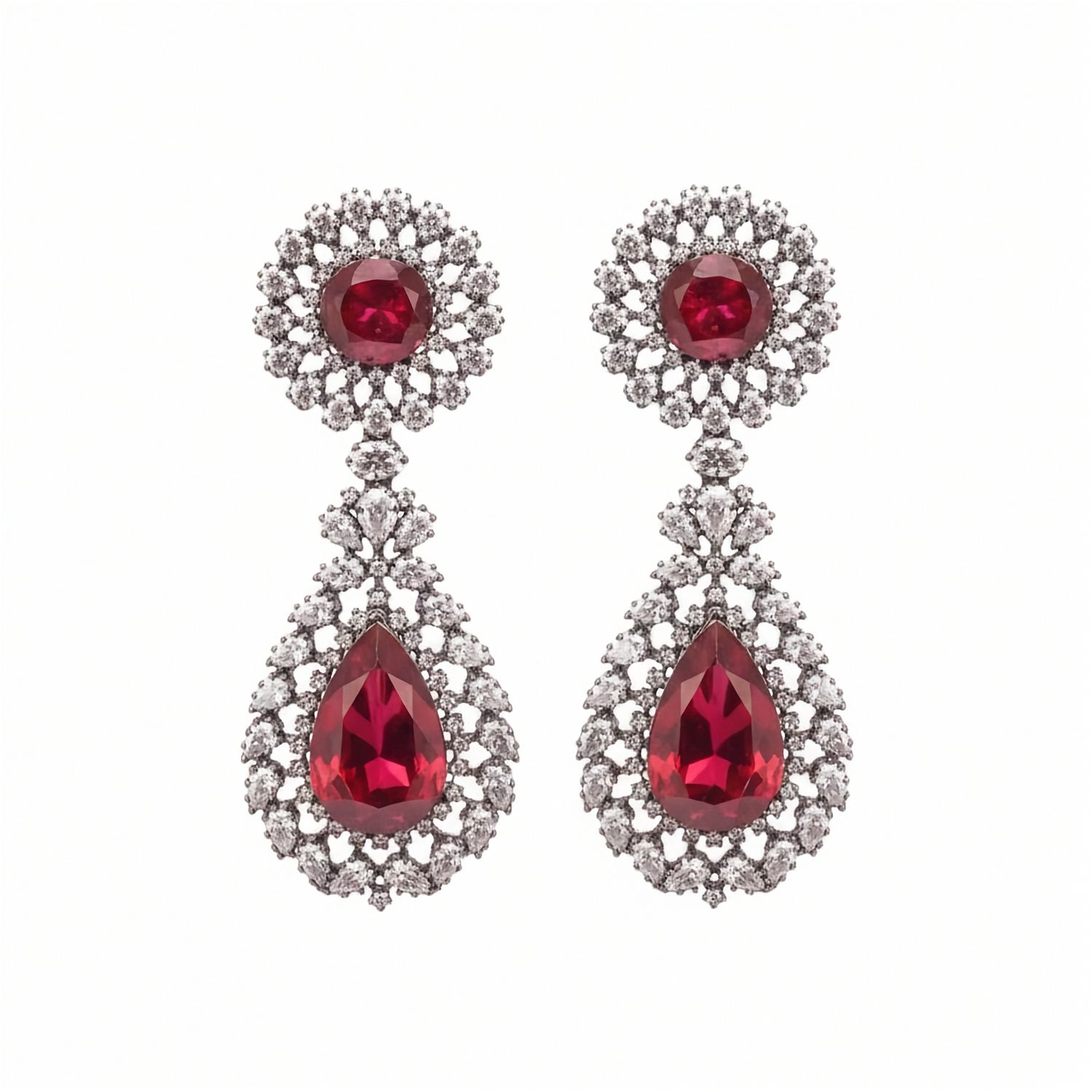 Elina Ruby Drop Earrings