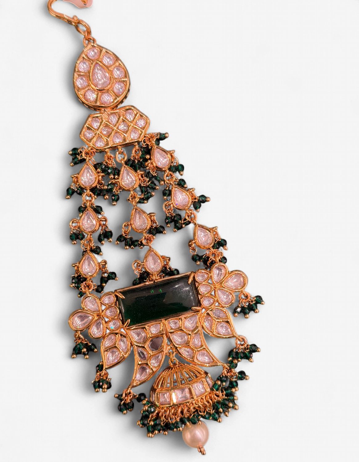 Nayra Emerald Veil Kundan Tikka