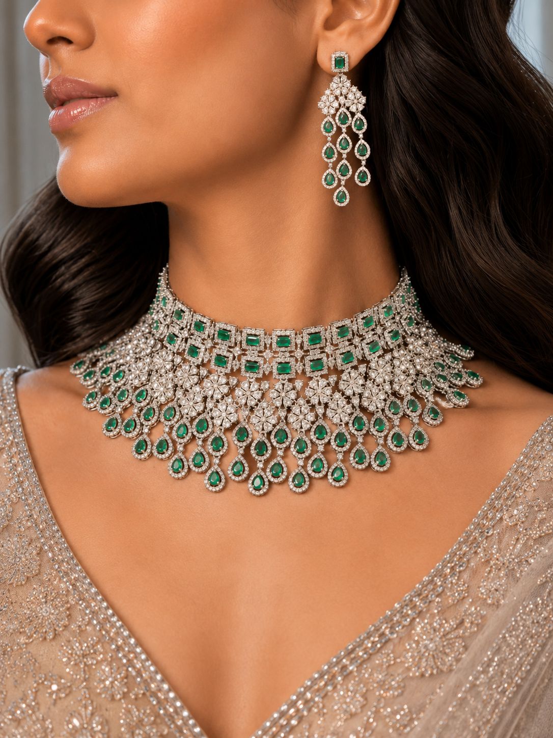 Zareen American Diamond Necklace Set