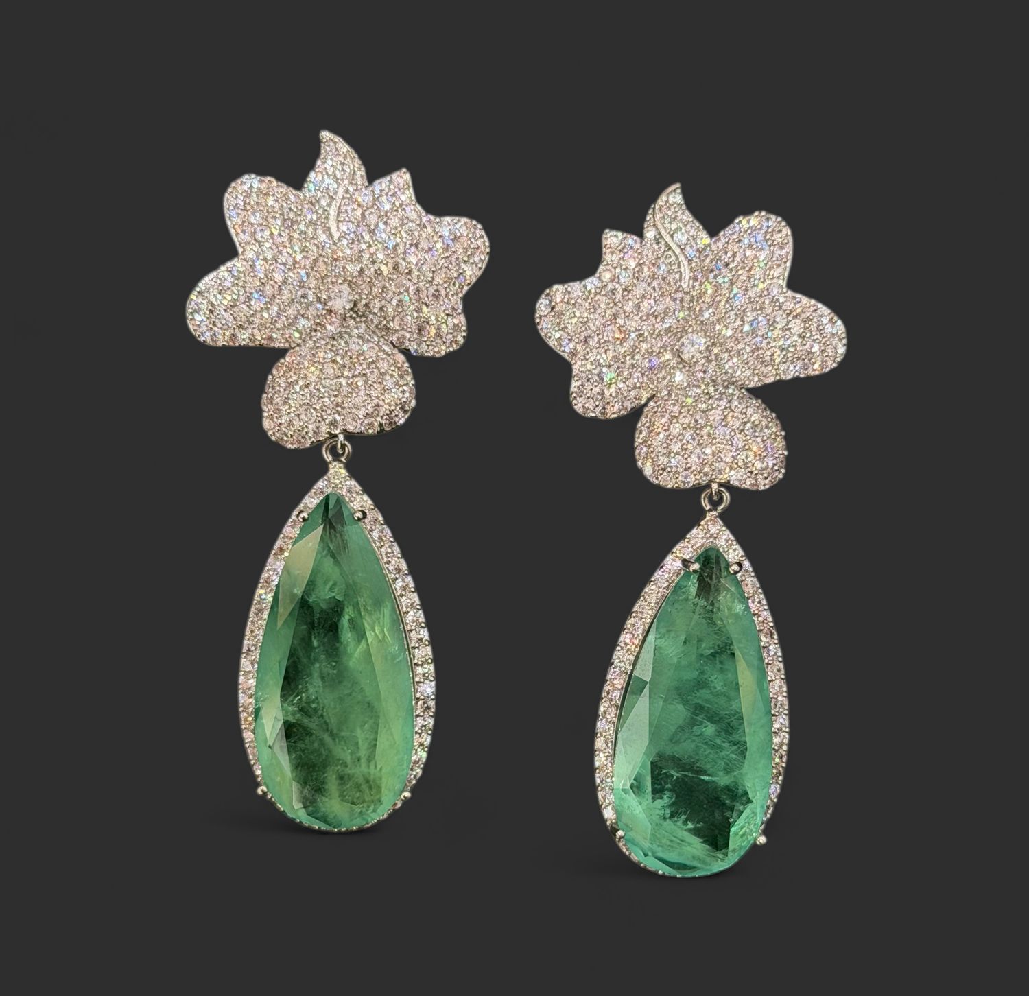 Virelle Emerald Bloom Drop Earrings