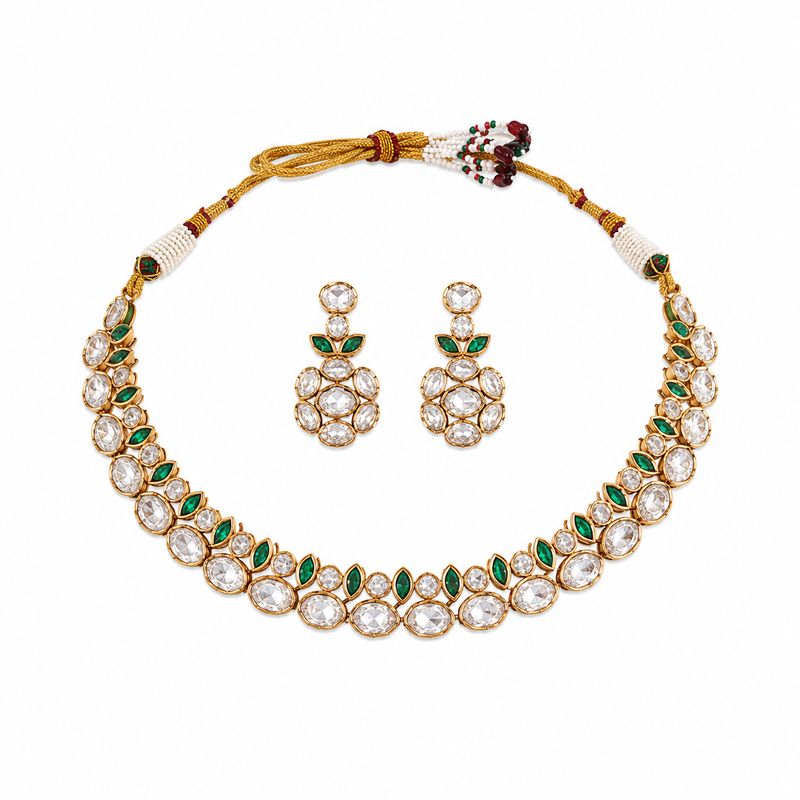Green Kundan Necklace Set