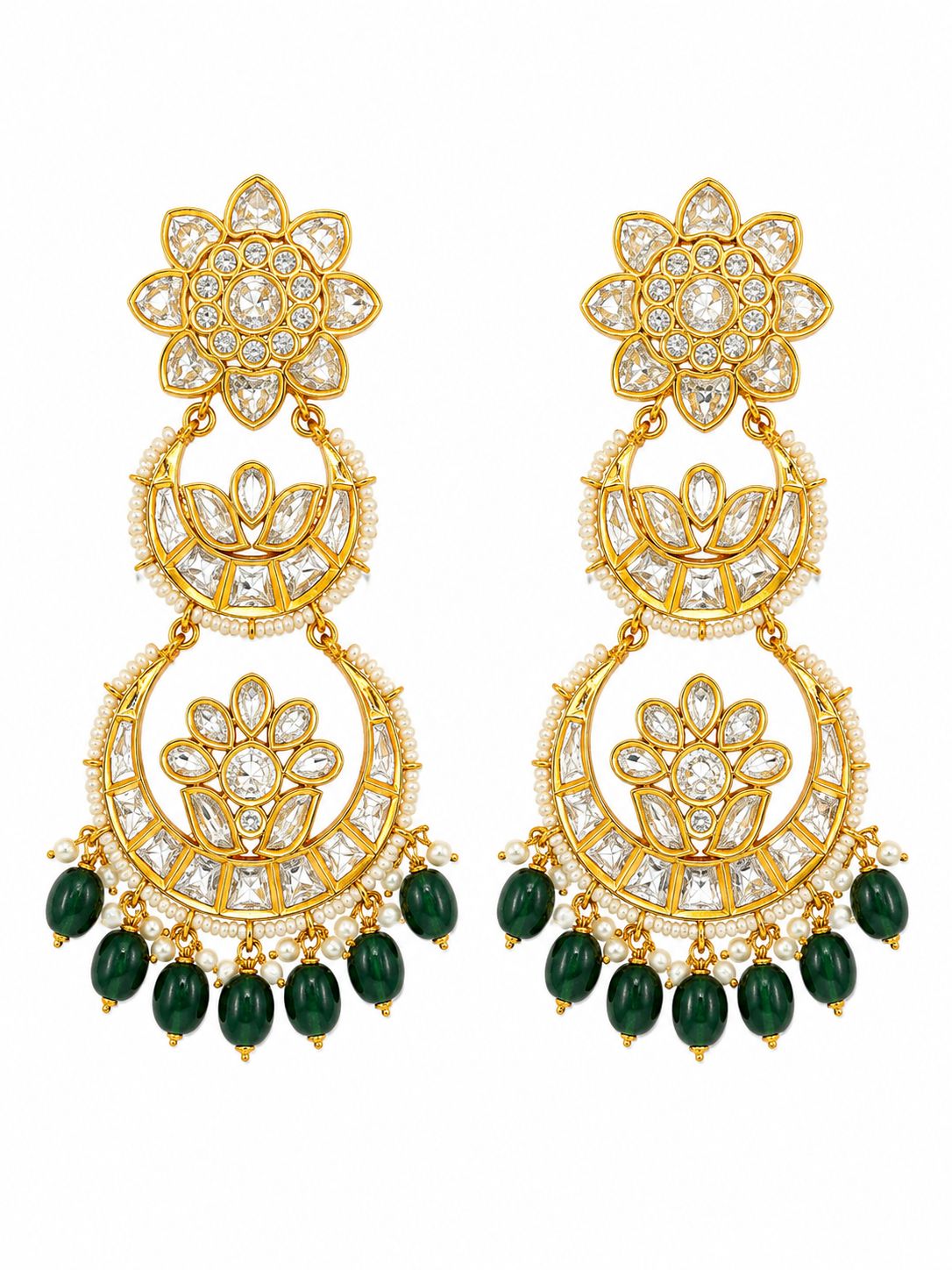 Zareen Earrings, Colour: Green