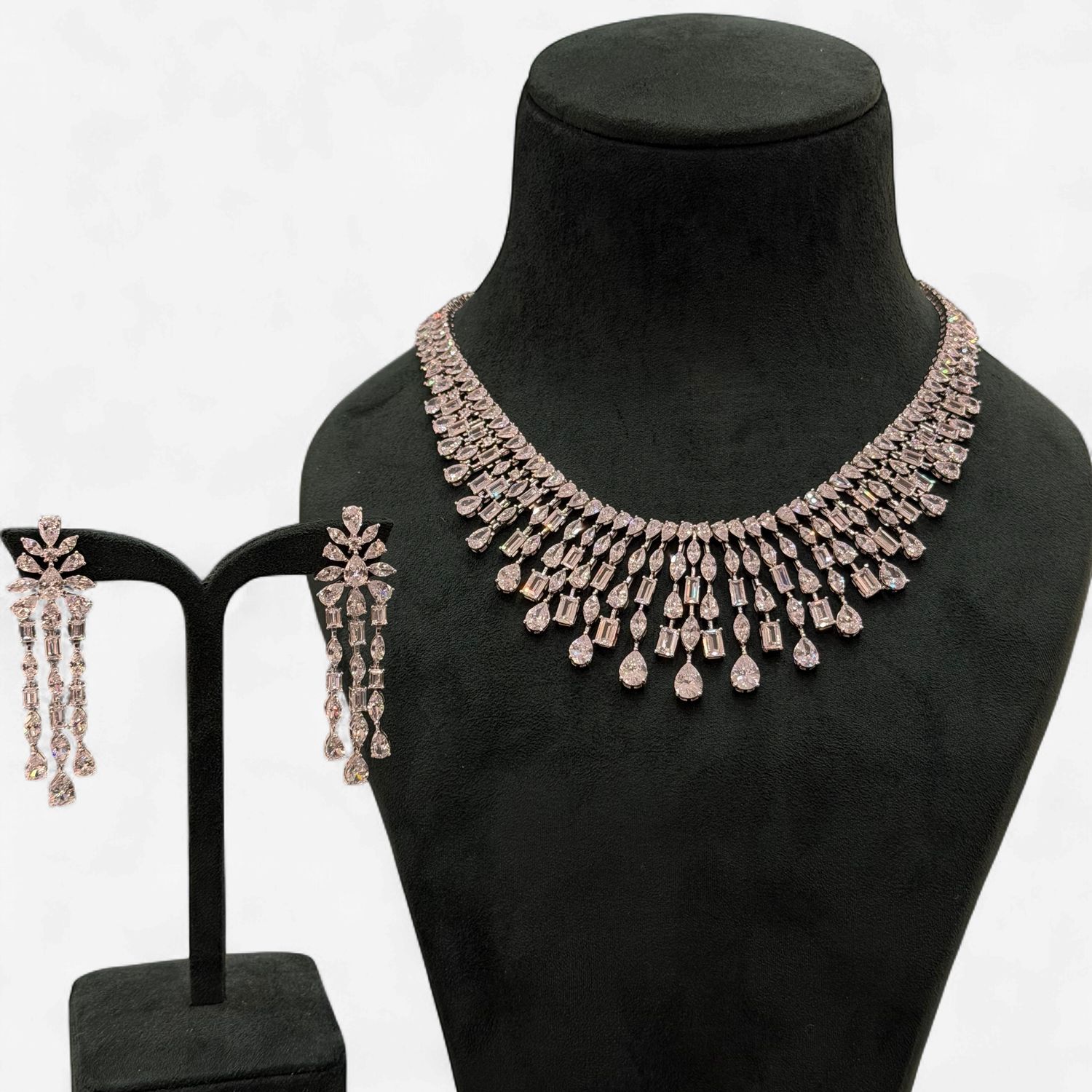 Elora Crystal Drop Necklace Set