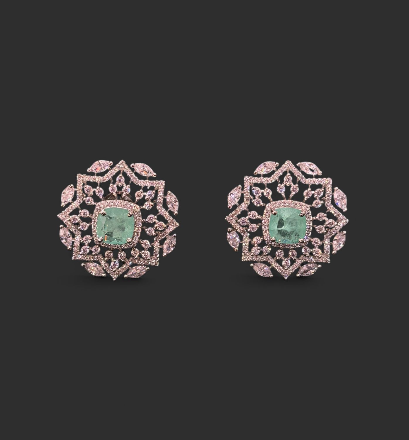 Zayra Emerald Bloom Stud Earrings