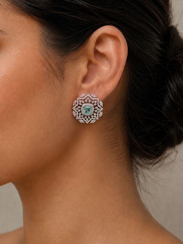 Zayra Emerald Bloom Stud Earrings