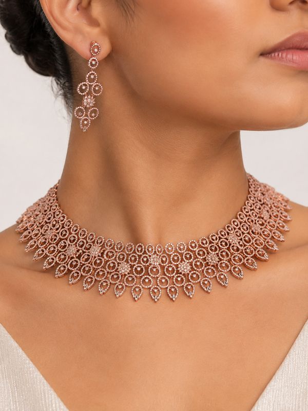 Saira Rose American Diamond Necklace Set