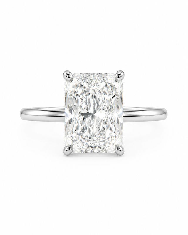 3ct Radiant Lab Grown Diamond Engagement Ring