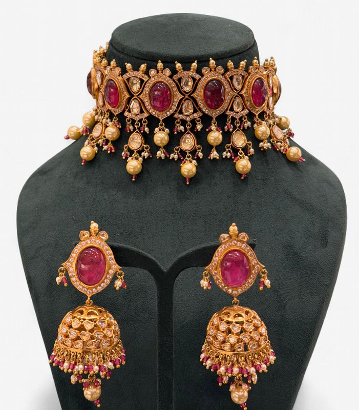 Reya Ruby Choker Set