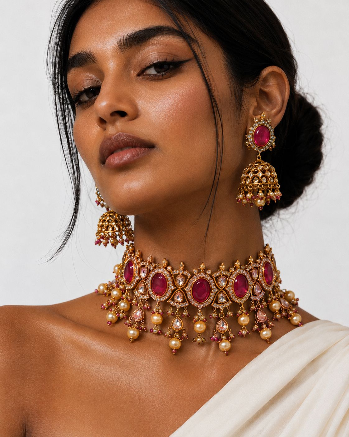 Reya Ruby Choker Set