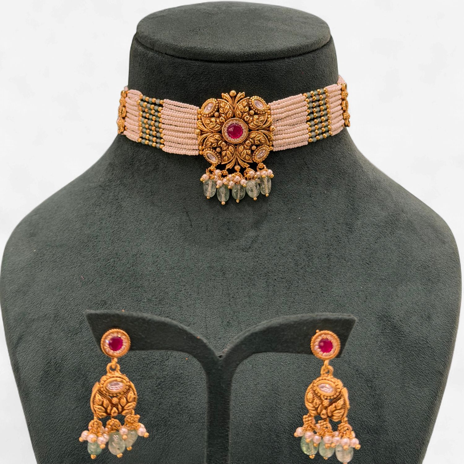 Zareen Ruby Choker Set