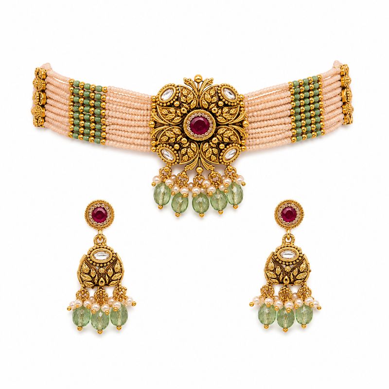 Zareen Ruby Choker Set