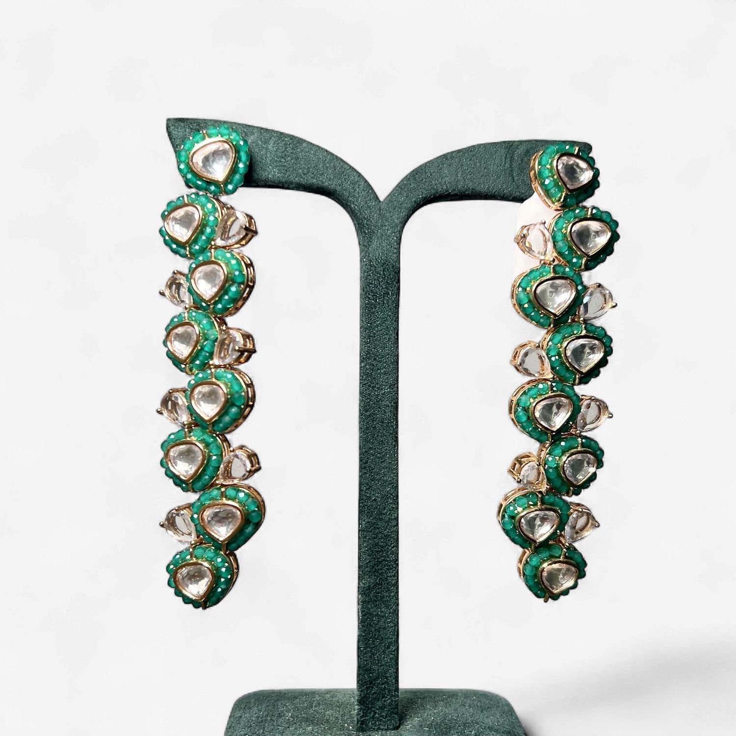 Ameera Earrings, Colour: Green