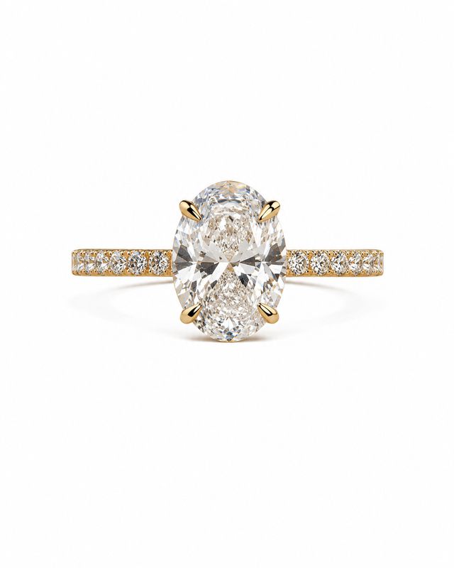 2ct Oval Lab Grown Diamond Engagement Ring