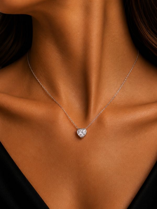 0.70ct Heart Lab Diamond Necklace