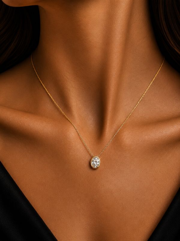 1ct Oval Lab Diamond Necklace