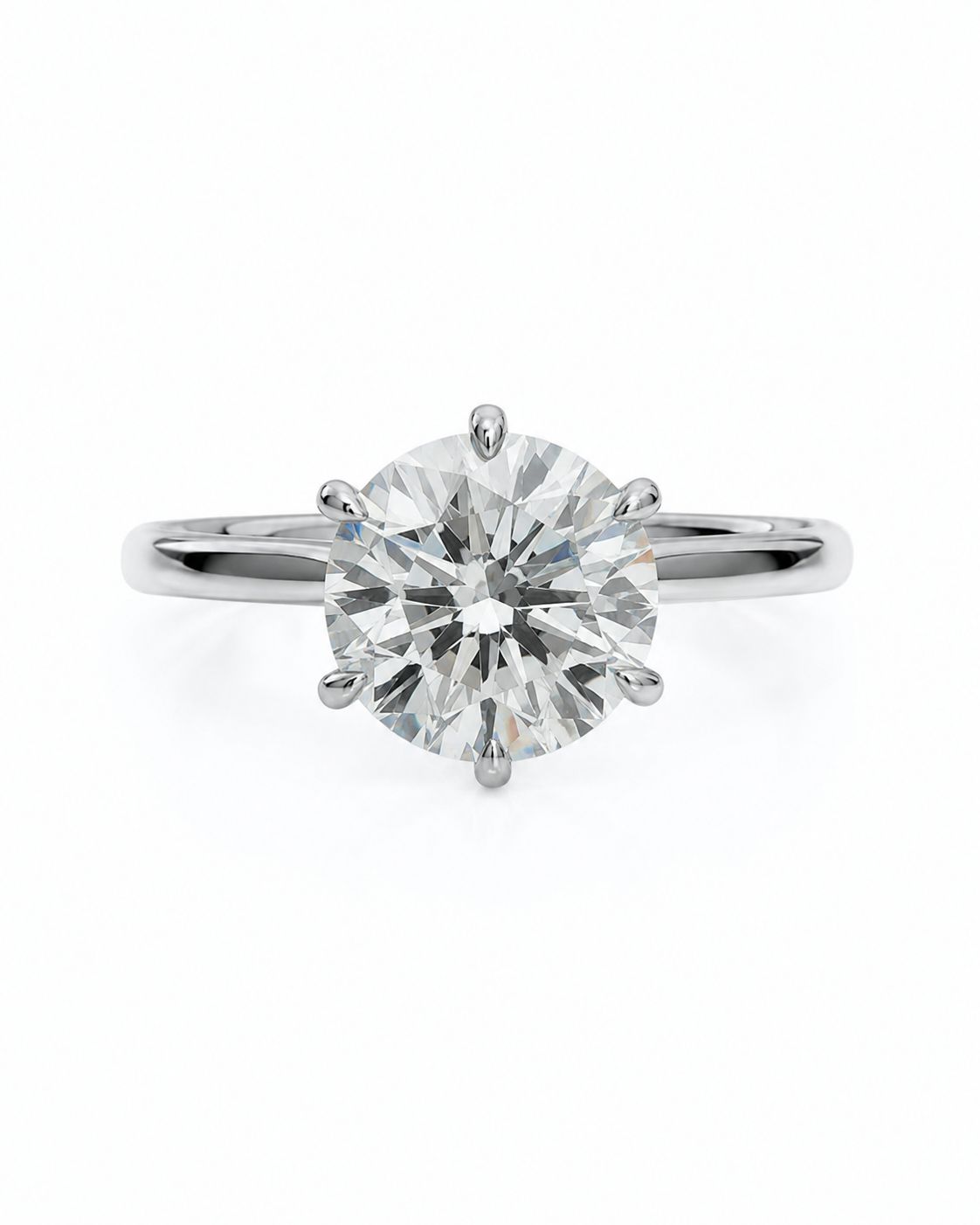 5ct Round Lab Grown Diamond Platinum Engagement Ring