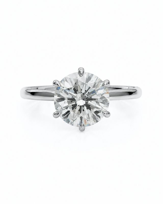 5ct Round Lab Grown Diamond Platinum Engagement Ring